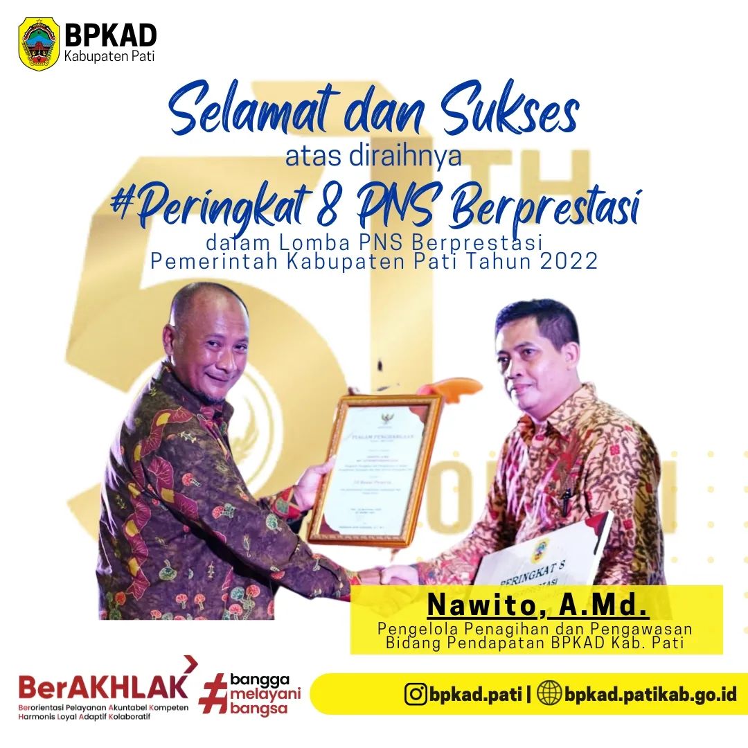 Selamat Dan Sukses Atas Prestasi Yang Telah Diraih … – Bpkad Kabupaten Pati